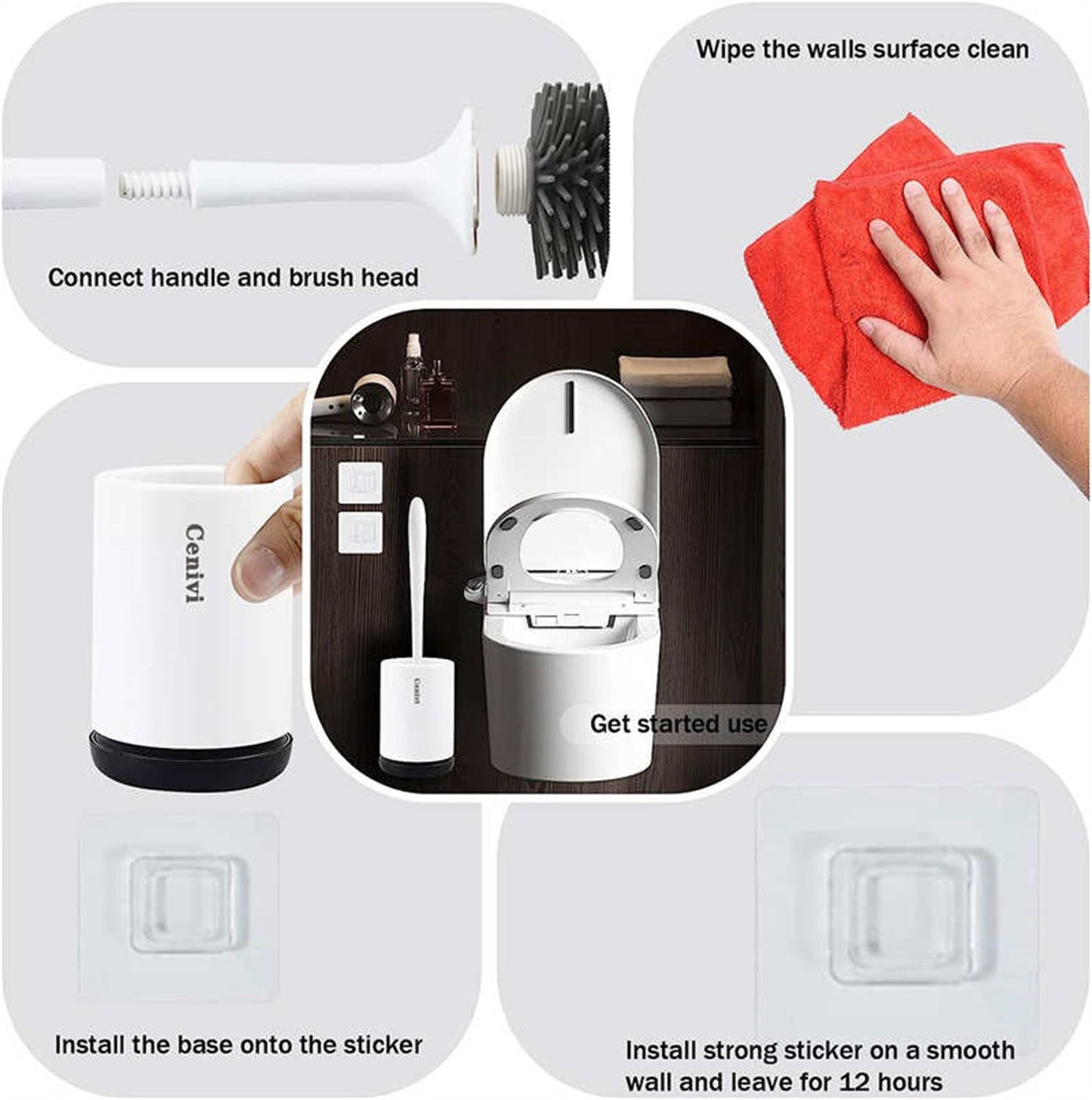 Modern toilet brush set for the household