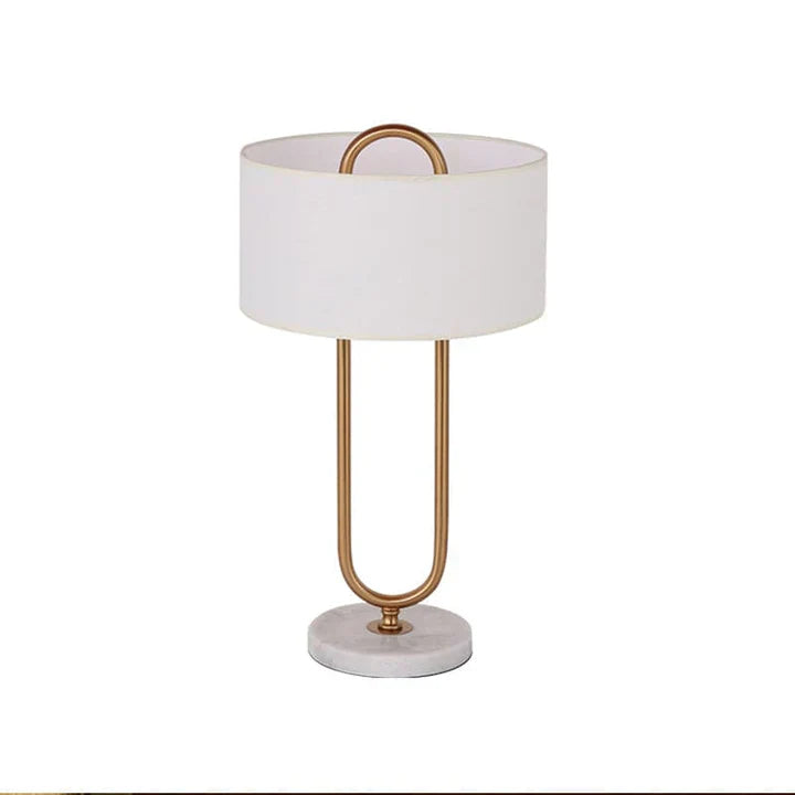 LichtAnna - white drum-shaped table lamp with oval base
