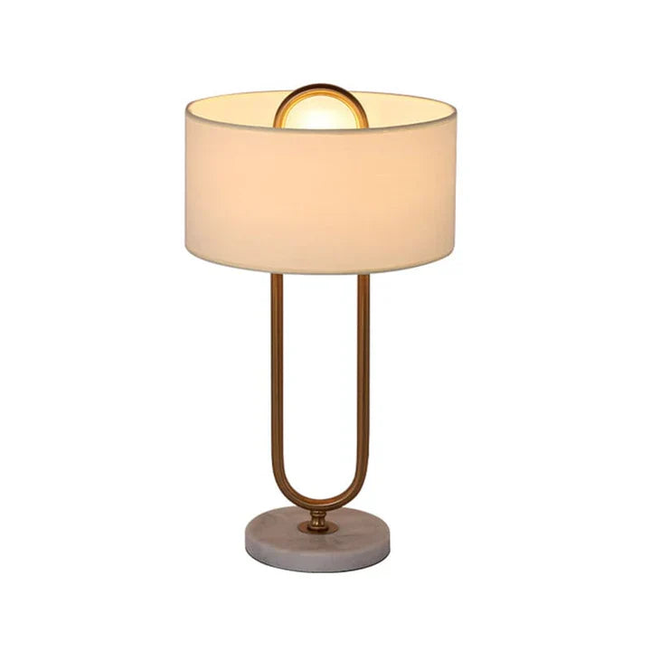 LichtAnna - white drum-shaped table lamp with oval base