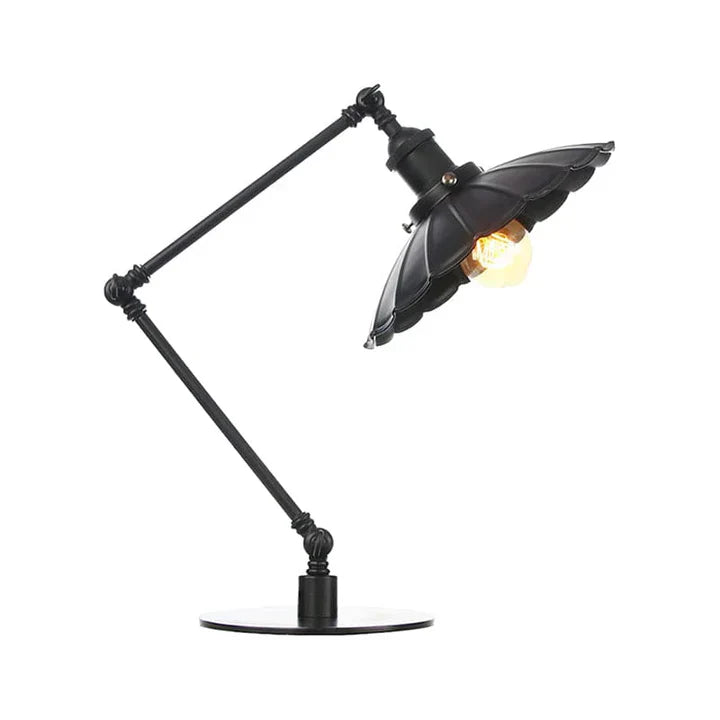 Lighting style - adjustable vintage lamp with shaped metal shade