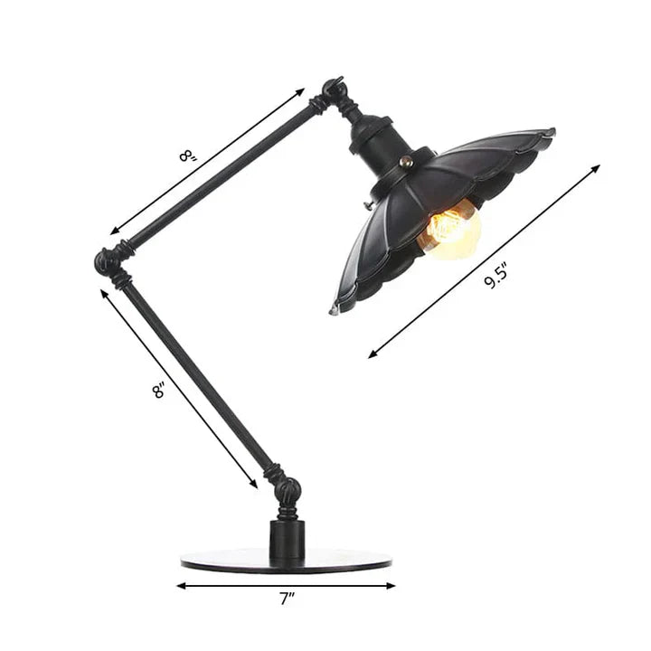 Lighting style - adjustable vintage lamp with shaped metal shade
