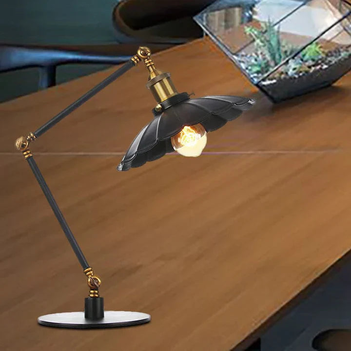 Lighting style - adjustable vintage lamp with shaped metal shade