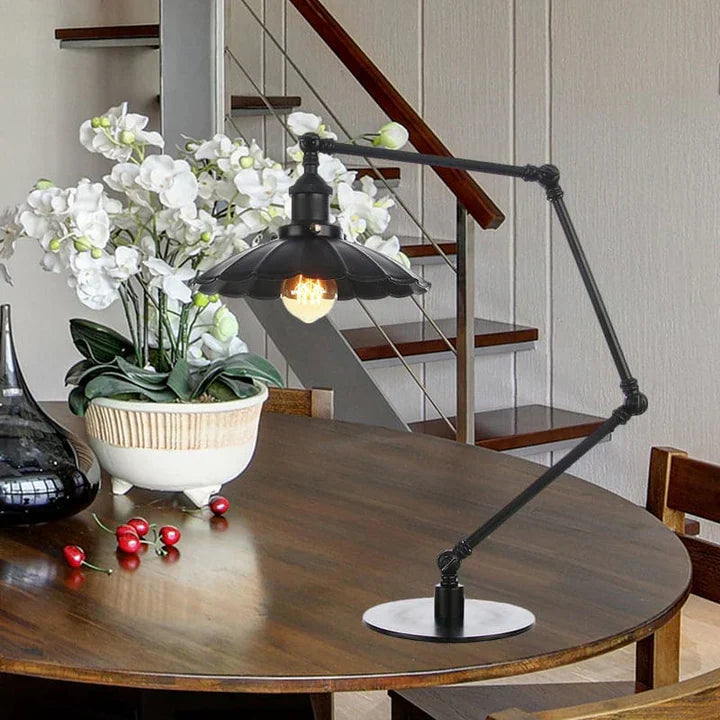 Lighting style - adjustable vintage lamp with shaped metal shade