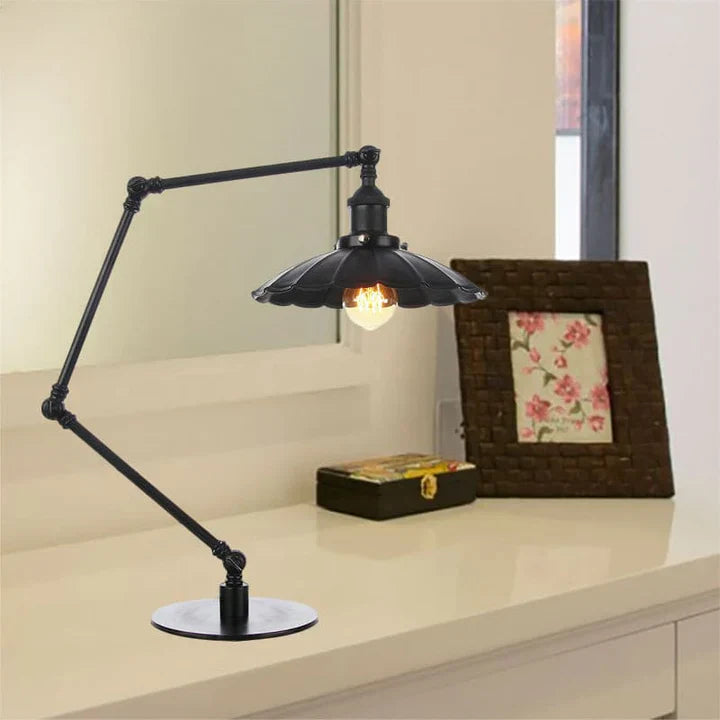 Lighting style - adjustable vintage lamp with shaped metal shade