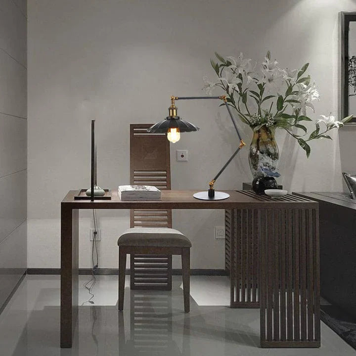Lighting style - adjustable vintage lamp with shaped metal shade