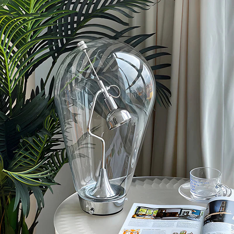 Lumimagnet - industrial magnetic control glass-bol table lamp with touch dimming