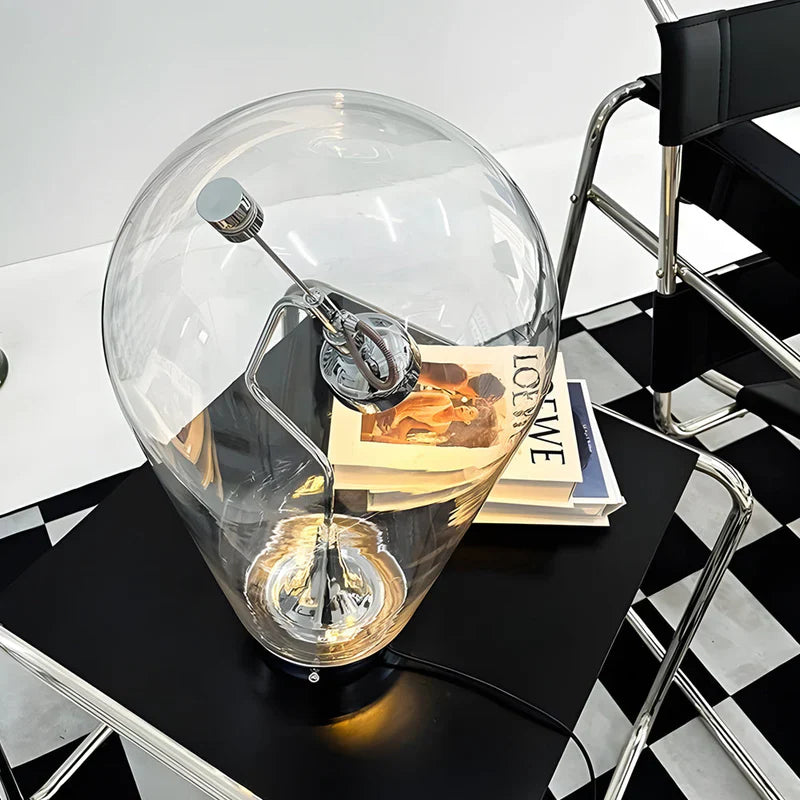 Lumimagnet - industrial magnetic control glass-bol table lamp with touch dimming