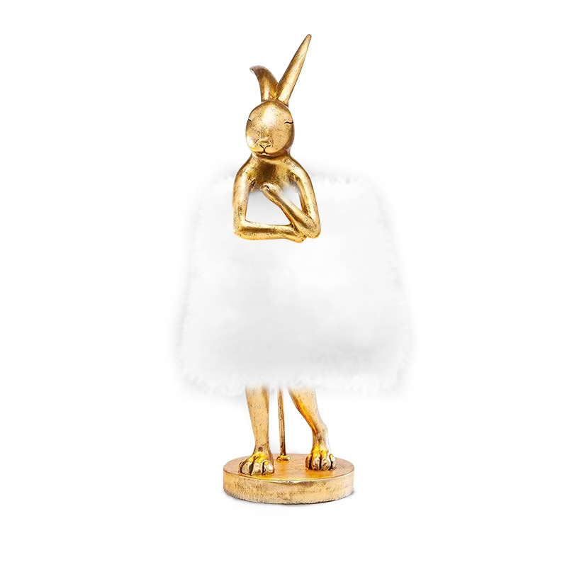 Fluffybunny - feather rabbit table lamp