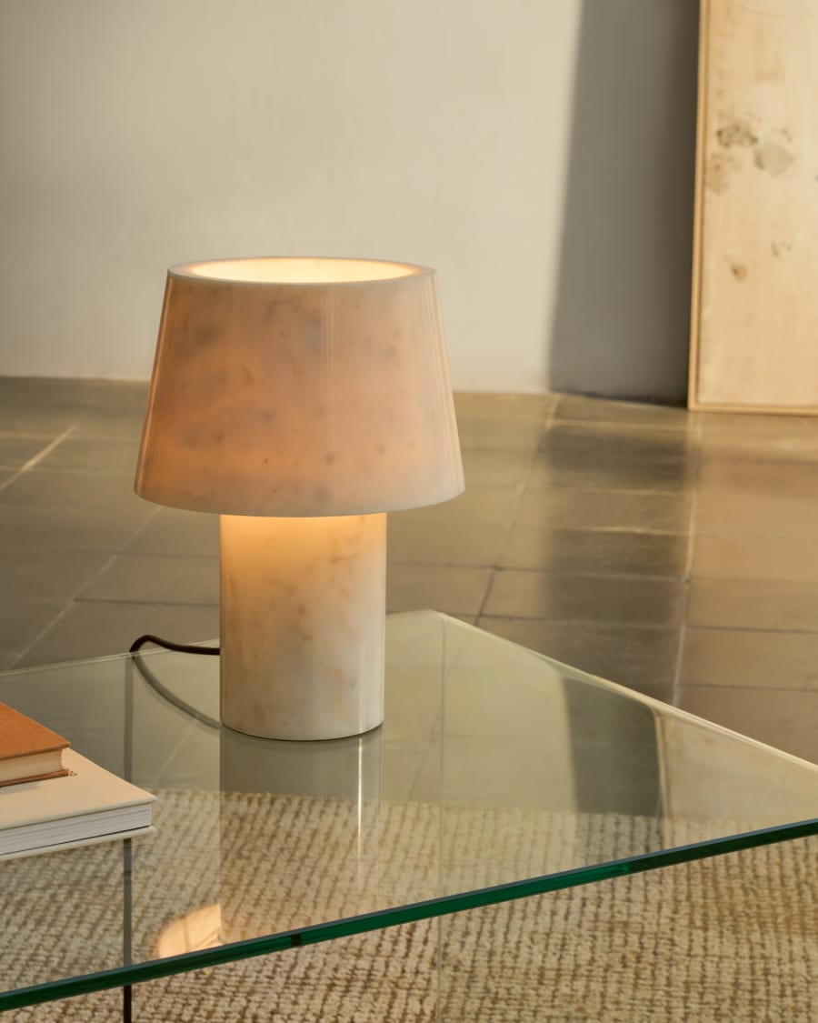 Alaro table lamp in white marble