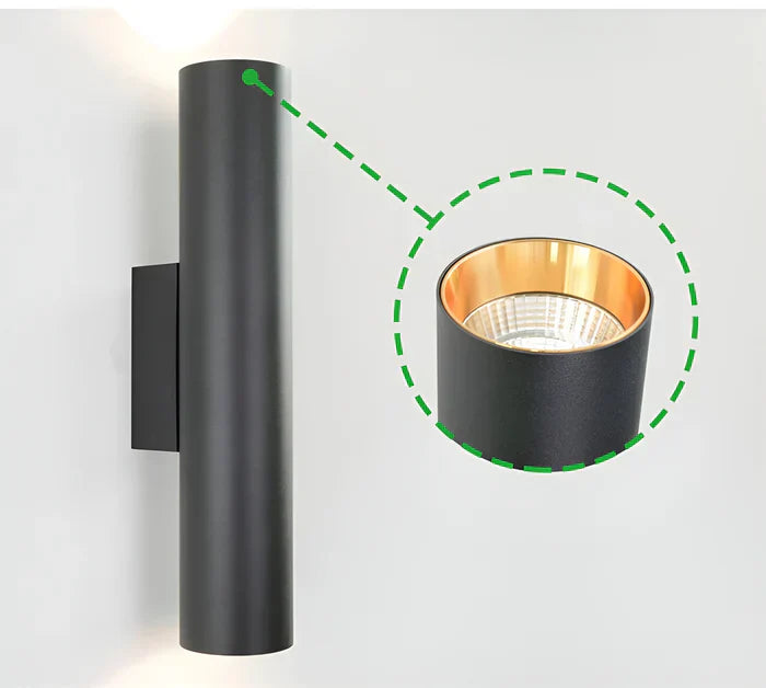 Double head wall light - gold wall sconce - cylinder wall light