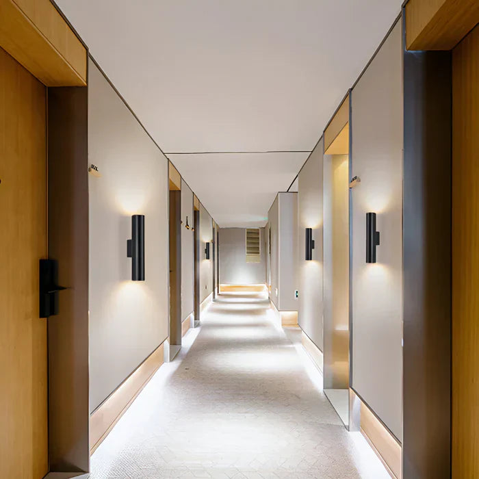 Double head wall light - gold wall sconce - cylinder wall light