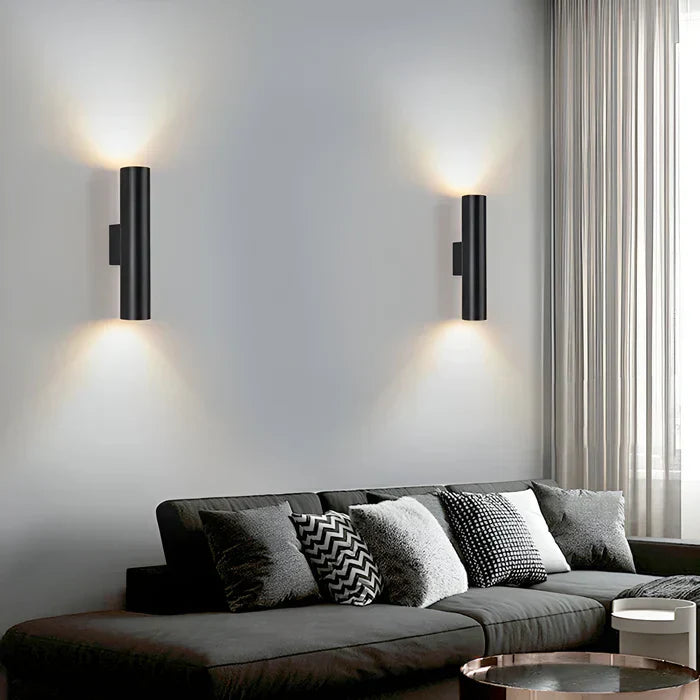 Double head wall light - gold wall sconce - cylinder wall light