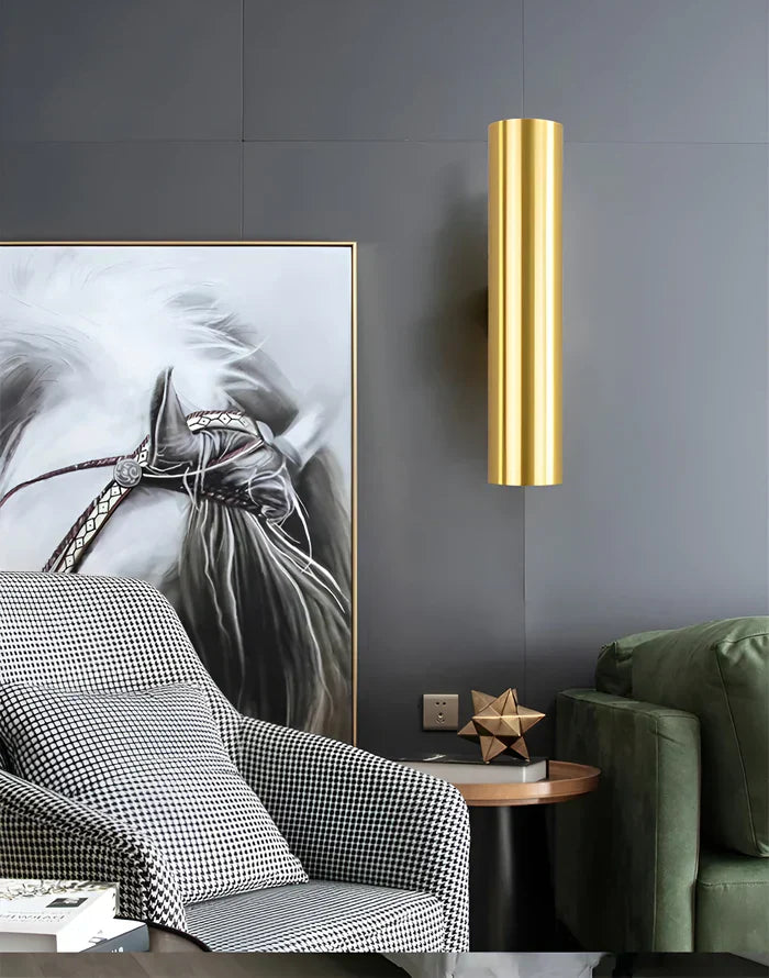 Double head wall light - gold wall sconce - cylinder wall light