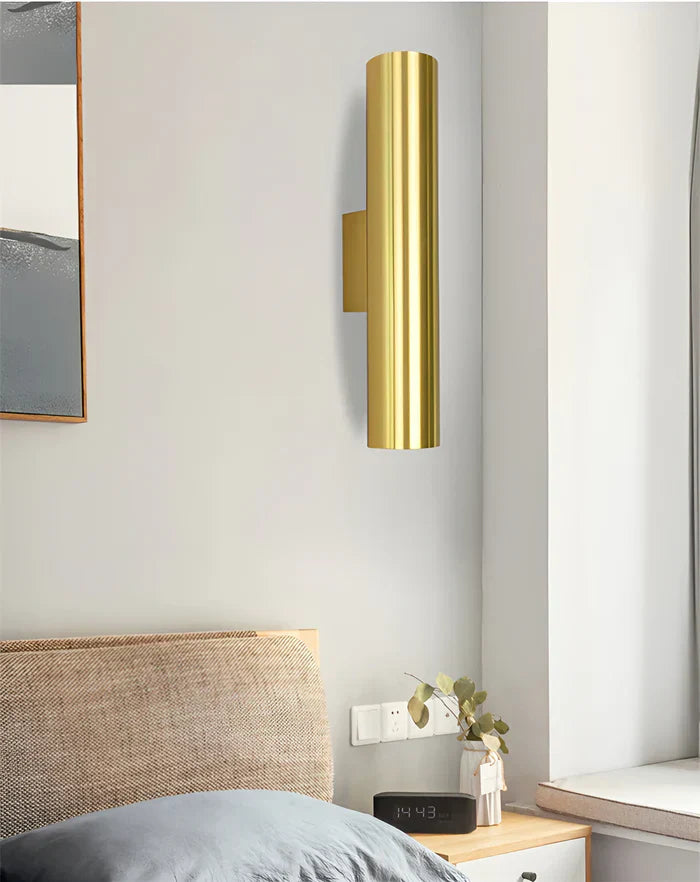 Double head wall light - gold wall sconce - cylinder wall light