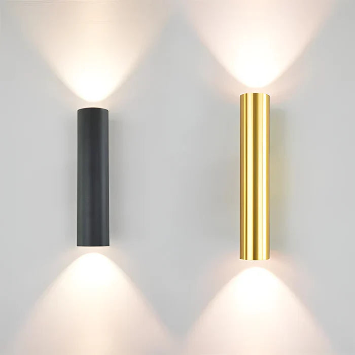 Double head wall light - gold wall sconce - cylinder wall light
