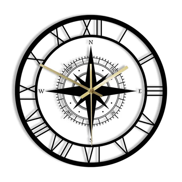 Directionalchart - nautical compass wall clock