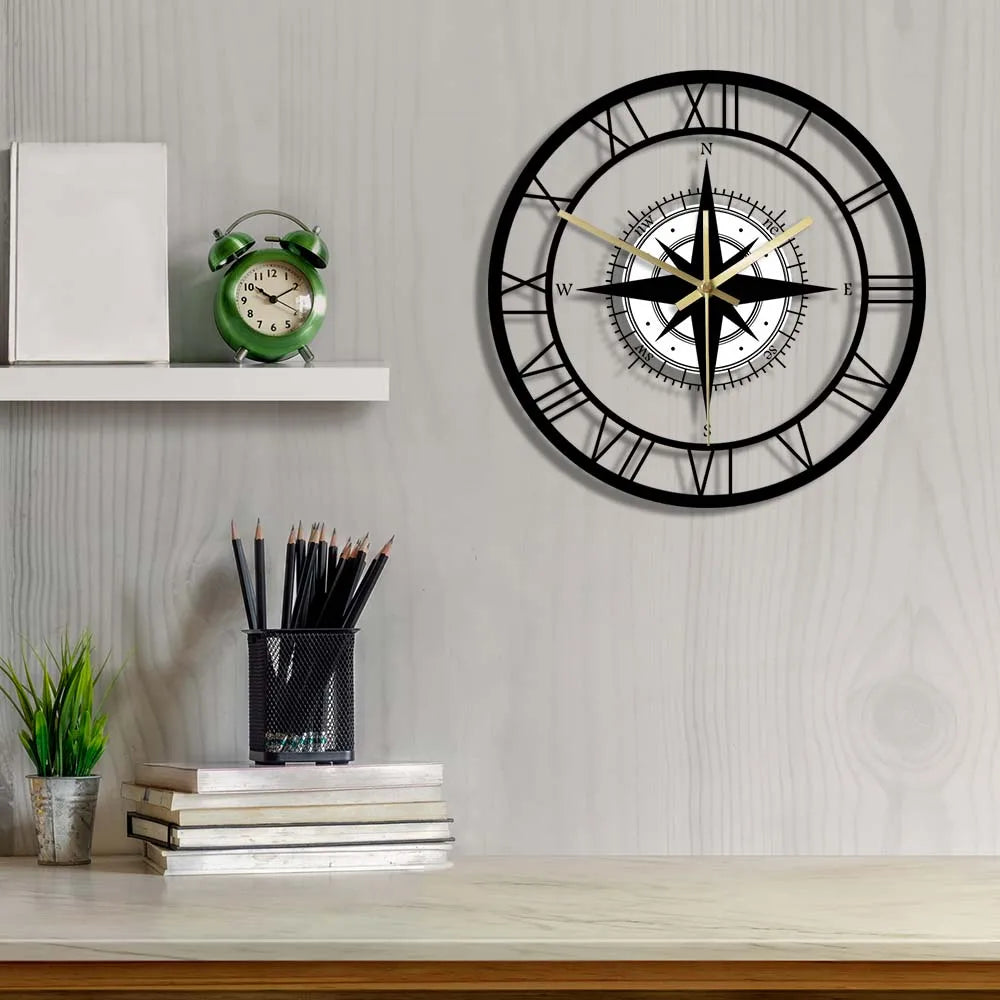 Directionalchart - nautical compass wall clock