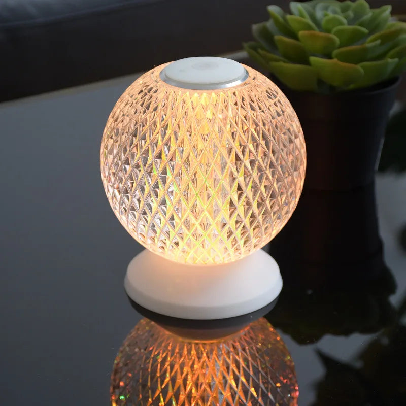 Flexiluxe - modern cordless crystal table lamp
