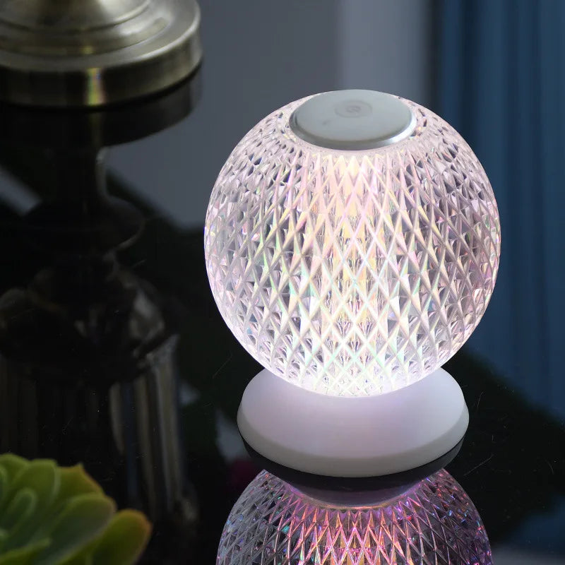 Flexiluxe - modern cordless crystal table lamp