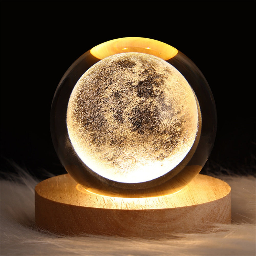 Glowing planet galaxy astronaut crystal ball night lights