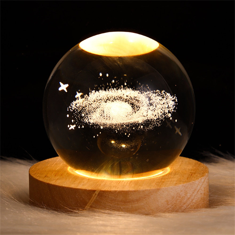 Glowing planet galaxy astronaut crystal ball night lights