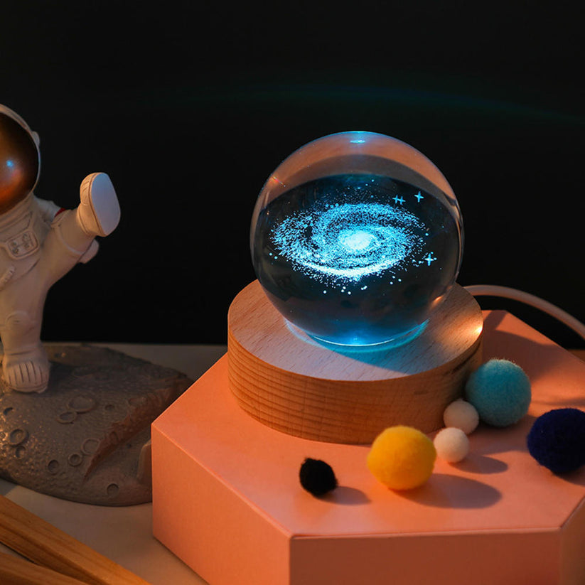 Glowing planet galaxy astronaut crystal ball night lights