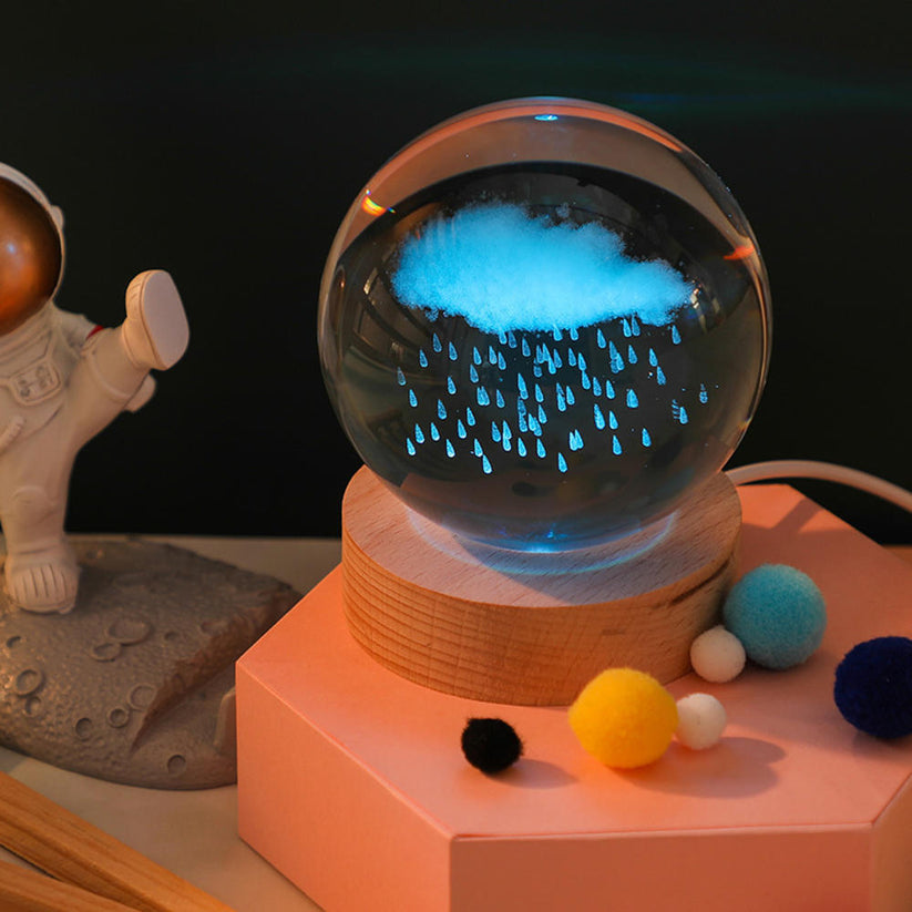 Glowing planet galaxy astronaut crystal ball night lights