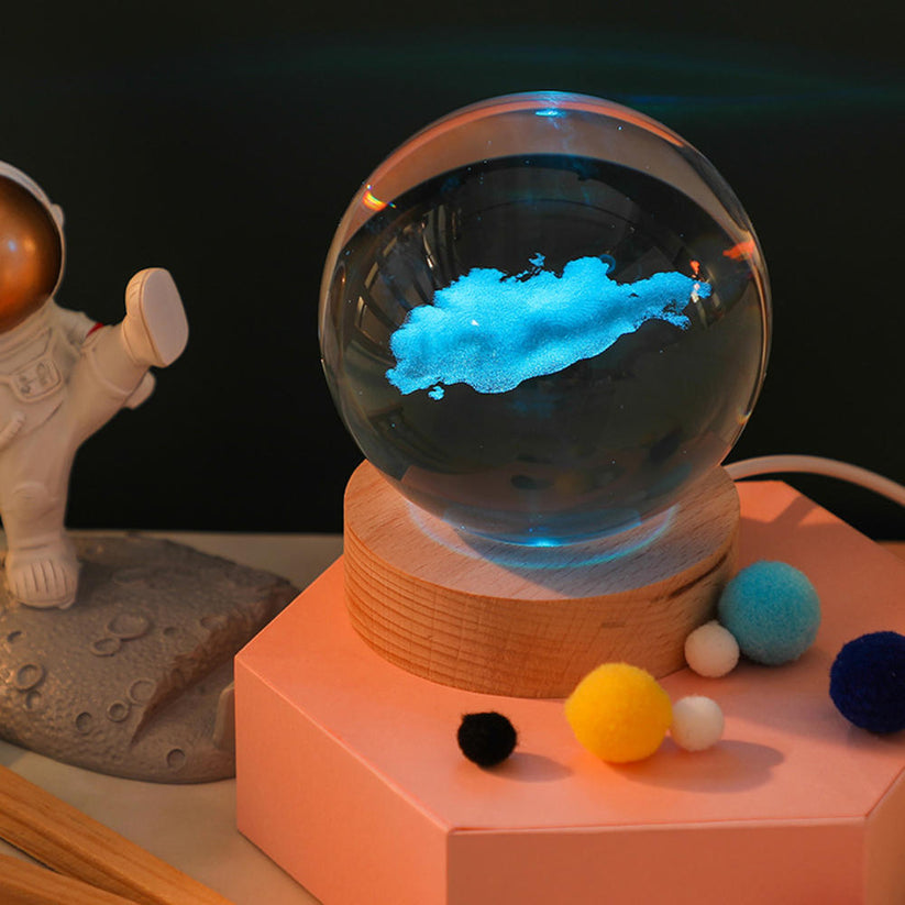 Glowing planet galaxy astronaut crystal ball night lights