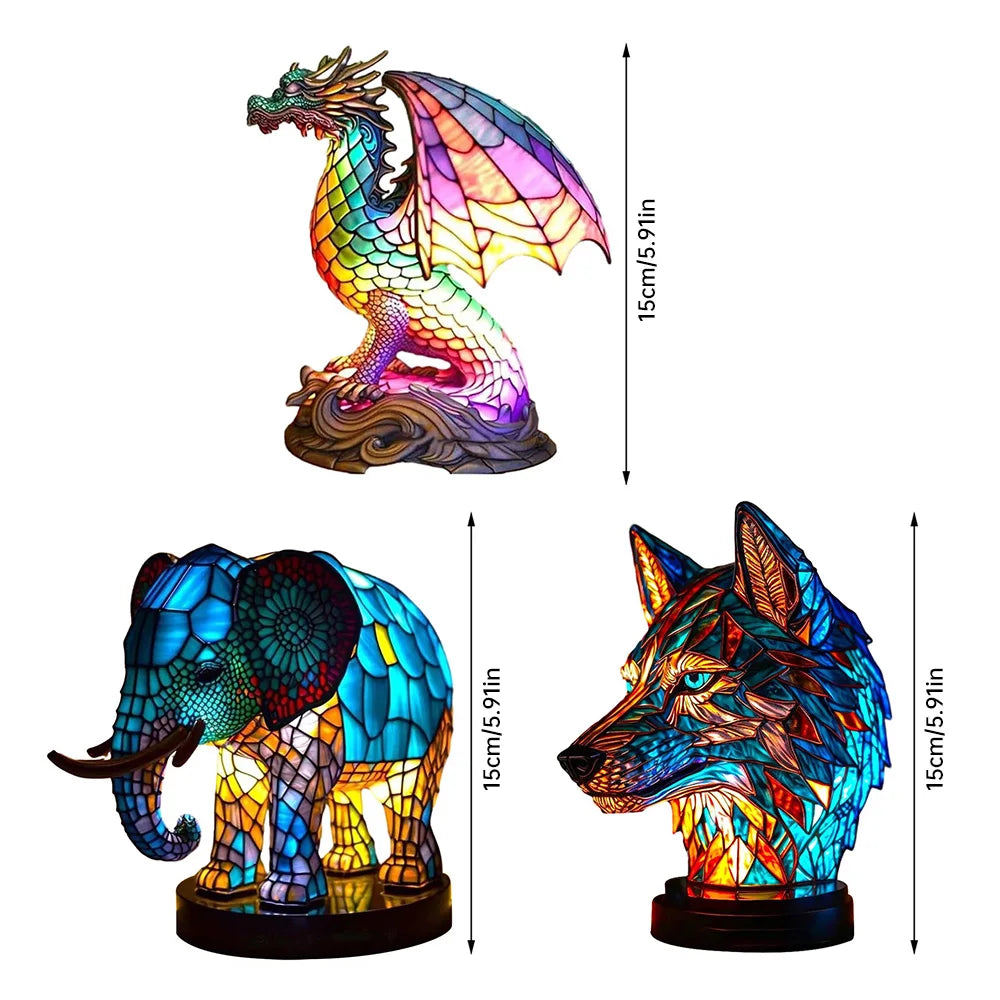 Animal Gloss | lamp with stained glass of animals