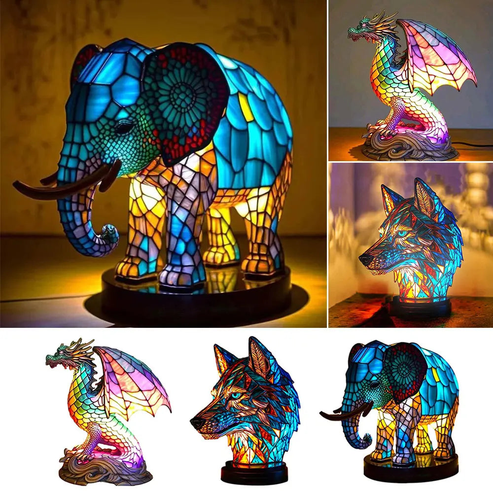 Animal Gloss | lamp with stained glass of animals