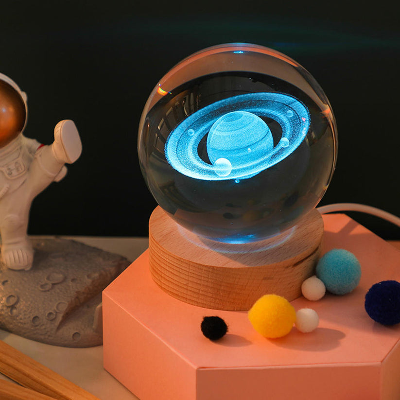 Glowing planet galaxy astronaut crystal ball night lights