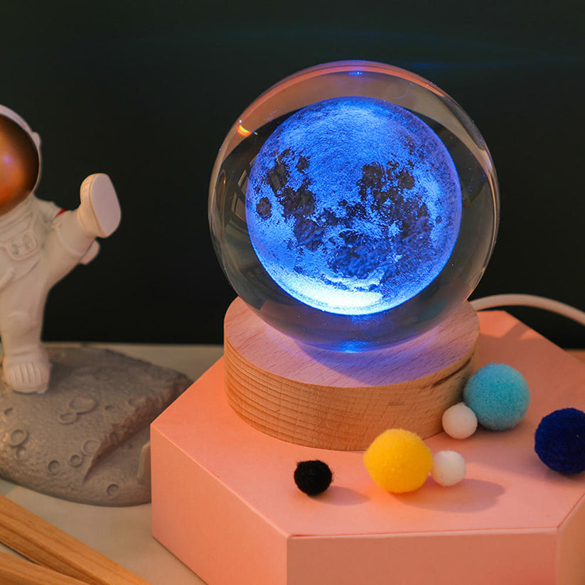 Glowing planet galaxy astronaut crystal ball night lights