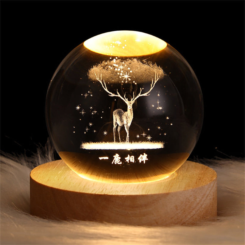 Glowing planet galaxy astronaut crystal ball night lights