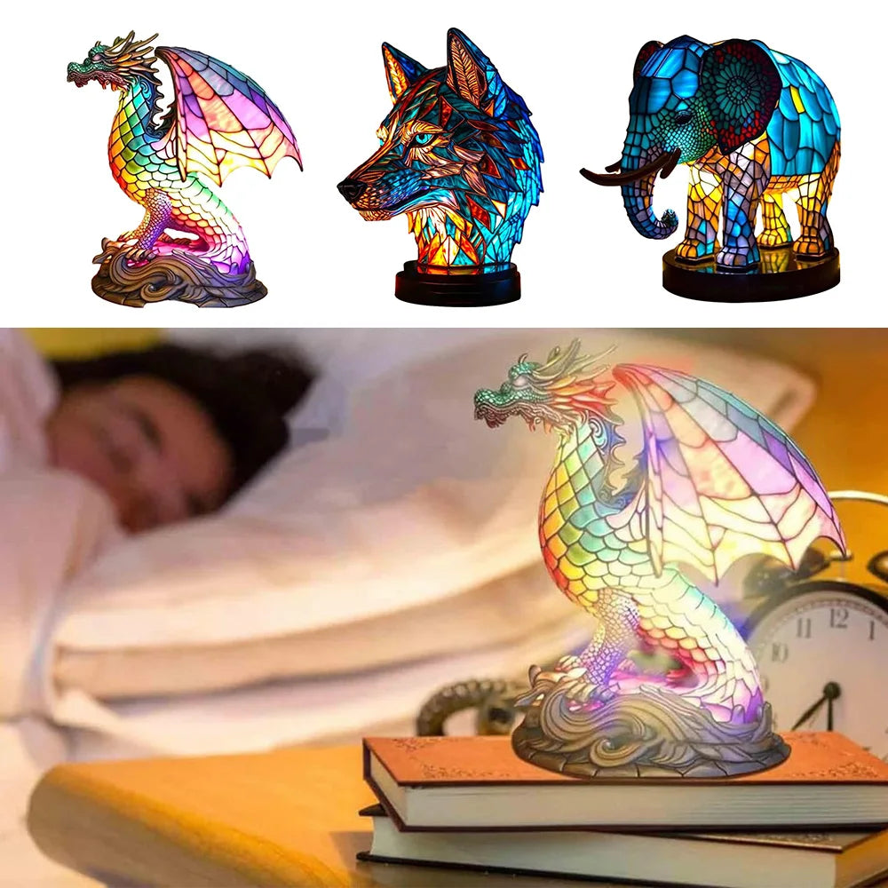 Animal Gloss | lamp with stained glass of animals