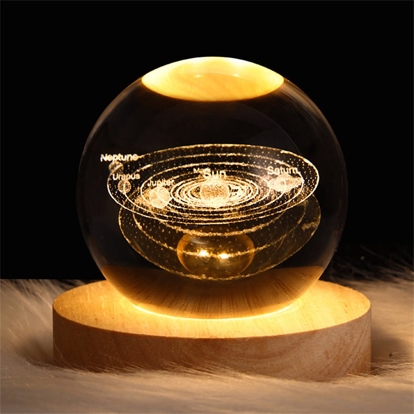 Glowing planet galaxy astronaut crystal ball night lights