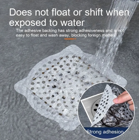 Disposable self-adhesive floor drain plate - anti-blockage, insect protection & anti-hair