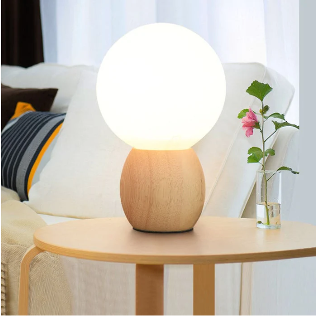 Lumiorb - bedside lamp with wooden base