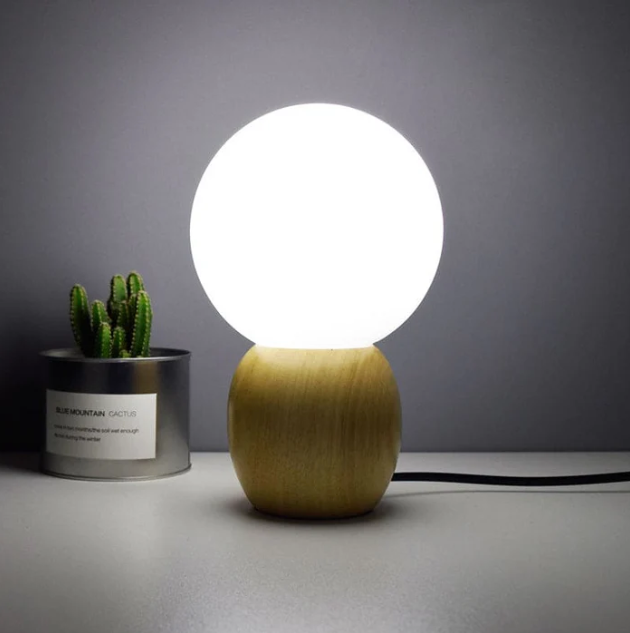 Lumiorb - bedside lamp with wooden base