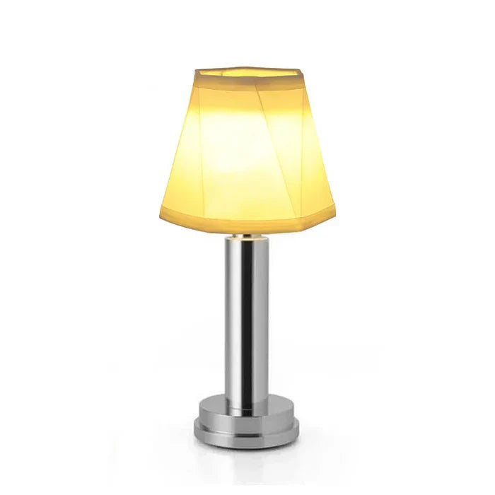 Cordless led table lamp in silk metal