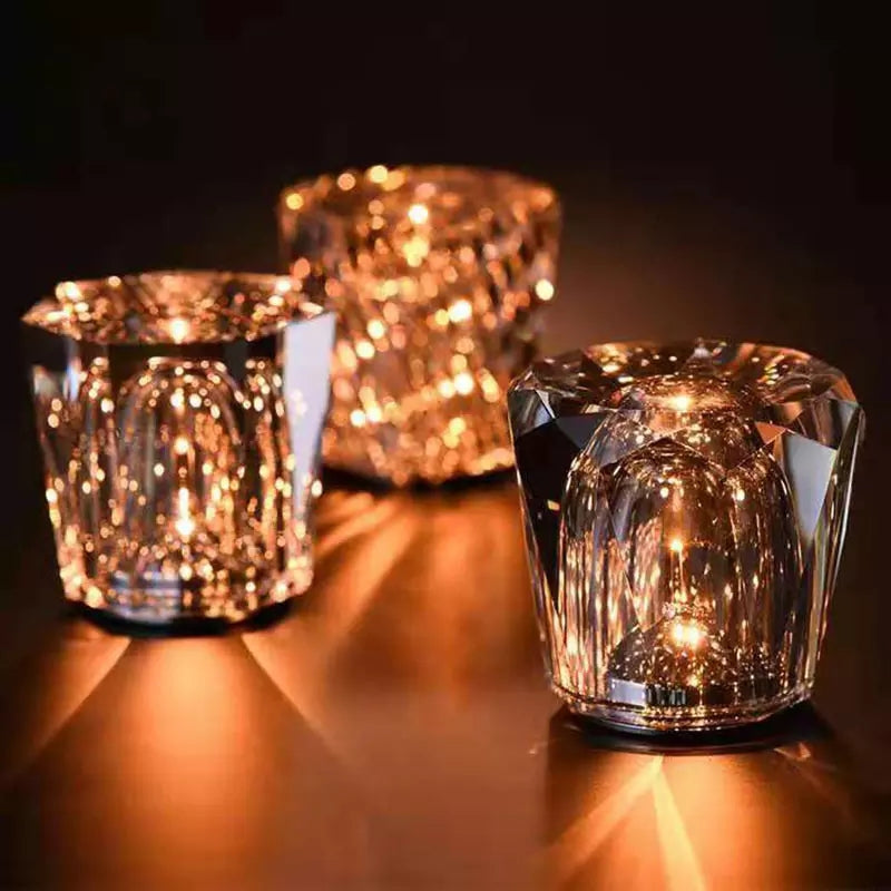 LumiGlimmer | crystal lamp wireless table lamp