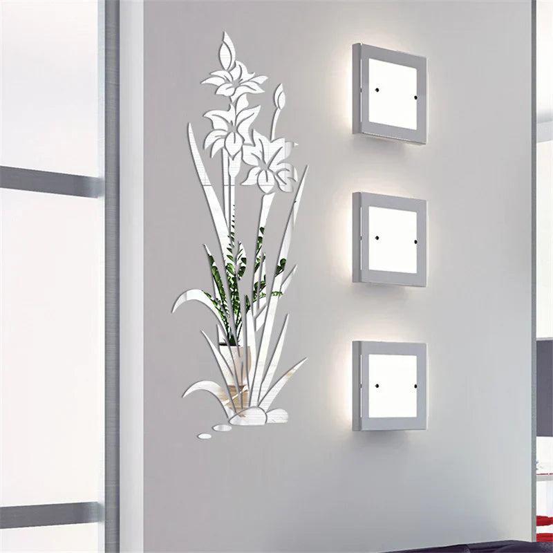 3D wall sticker flower crystal grass