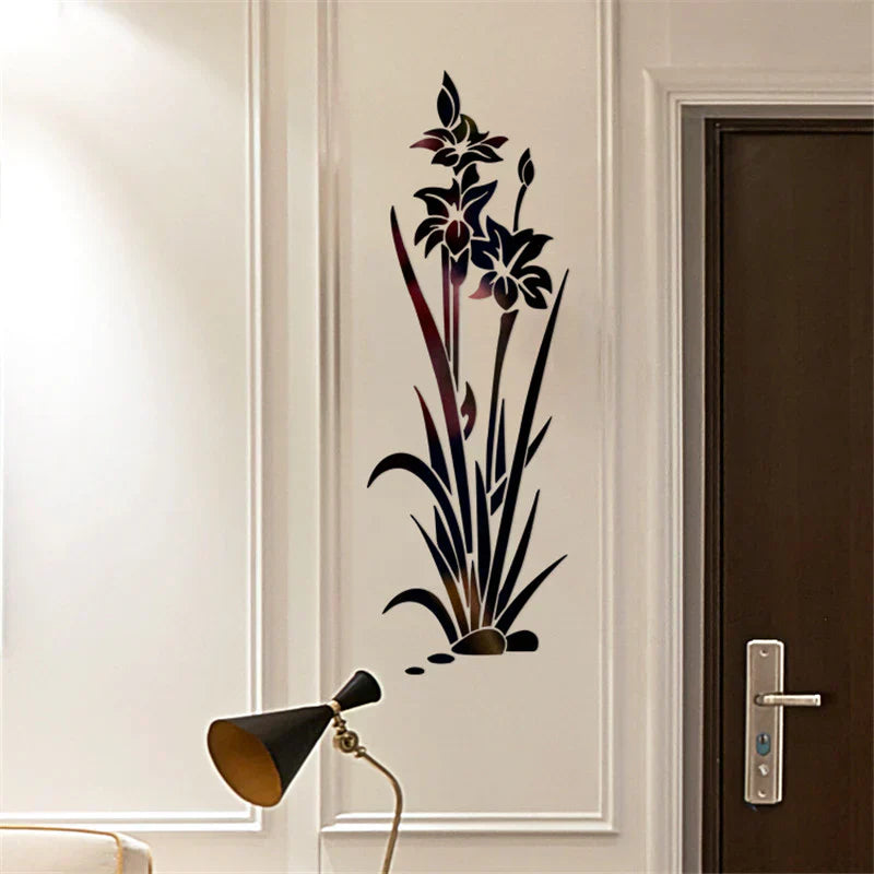 3D wall sticker flower crystal grass