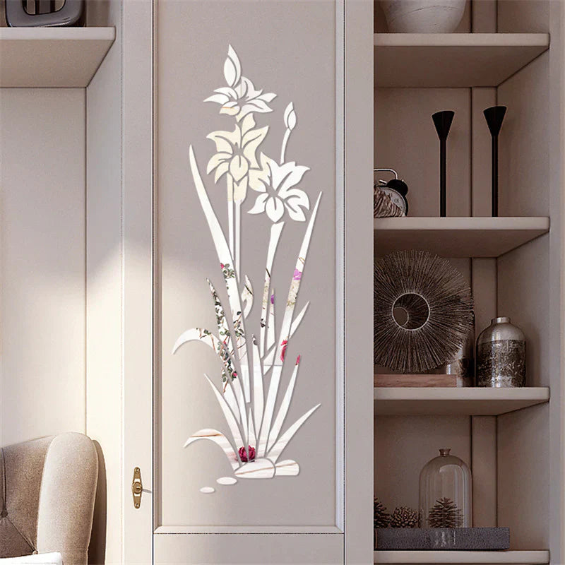 3D wall sticker flower crystal grass