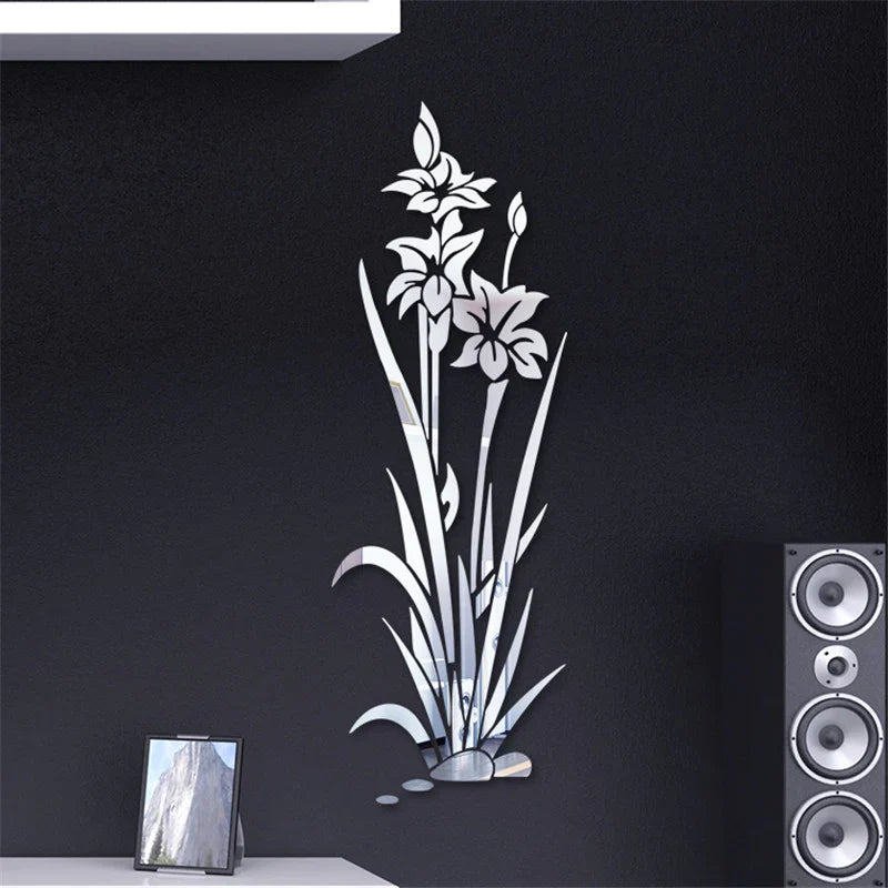 3D wall sticker flower crystal grass