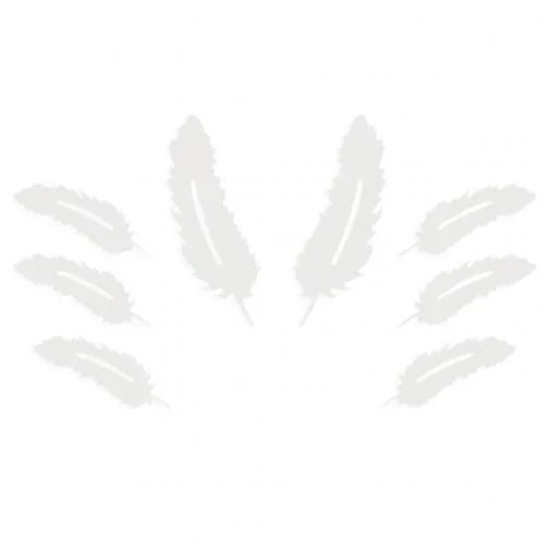 3D silver feather eand sticker
