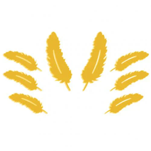 3D silver feather eand sticker