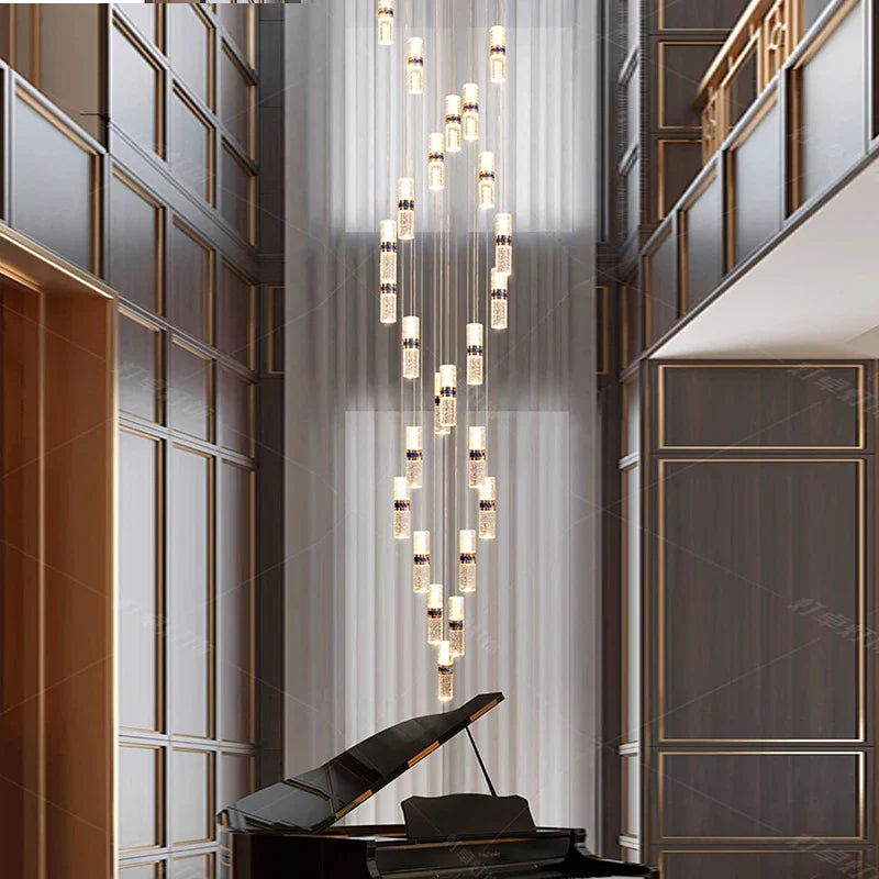 Luxe Crystal Cascade Staircase Chandelier