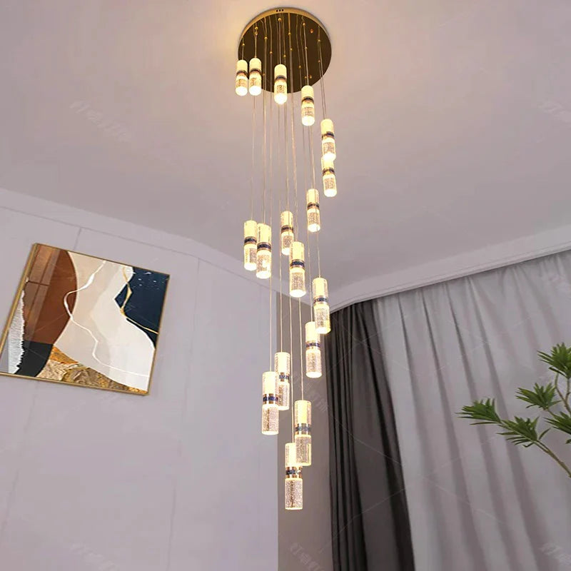 Luxe Crystal Cascade Staircase Chandelier