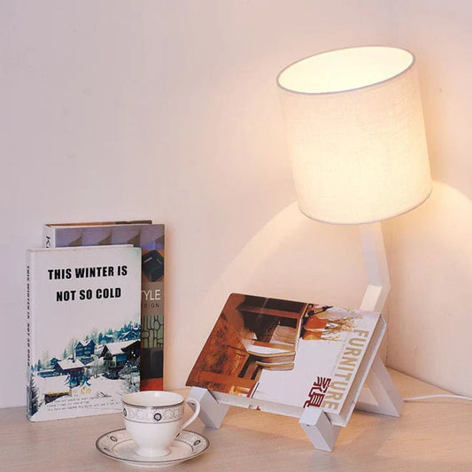 NordicLight - scandinavian table lamp with integrated shelf