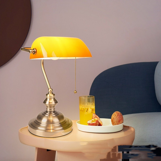 NostalGlow - retro mini desk lamp metal/glass